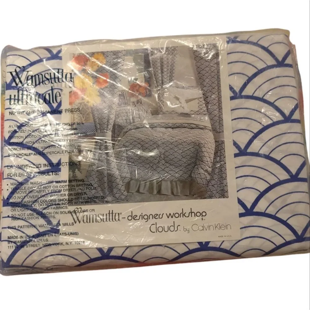 Vintage Calvin Klein For Wamsutta Clouds Twin Flat Sheet NIP Designer Workshop‎